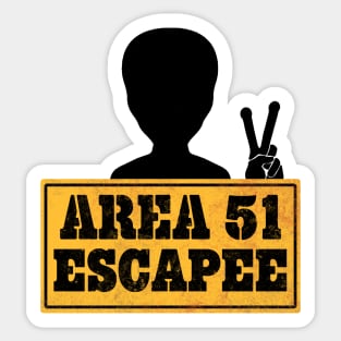 Area 51 Escapee Alien Peace Sticker